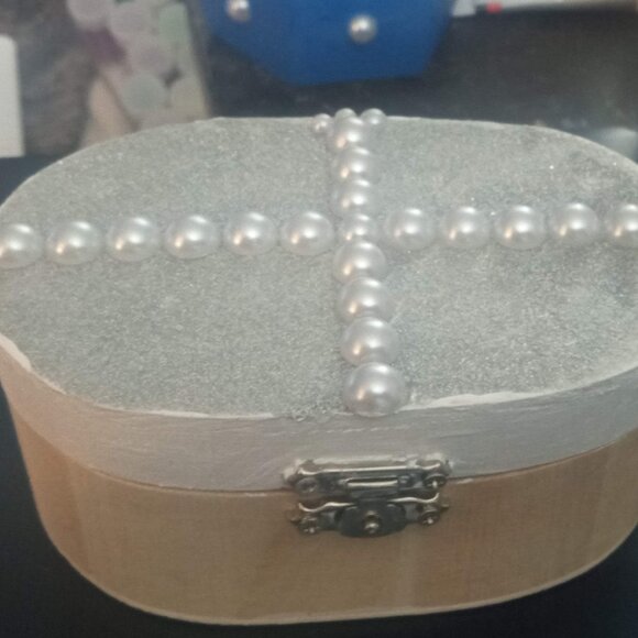 Handmade Unfinished Wood Jewelry and Trinket Box - Picture 1 of 9